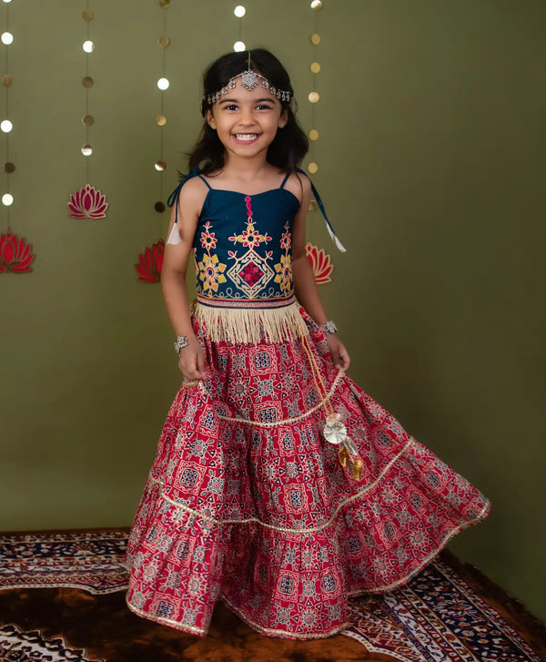 Rangrez Ajrakh Cotton Lehenga Choli Set