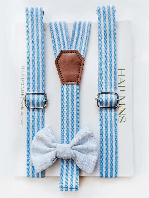 Sky Striped Elastic Suspender