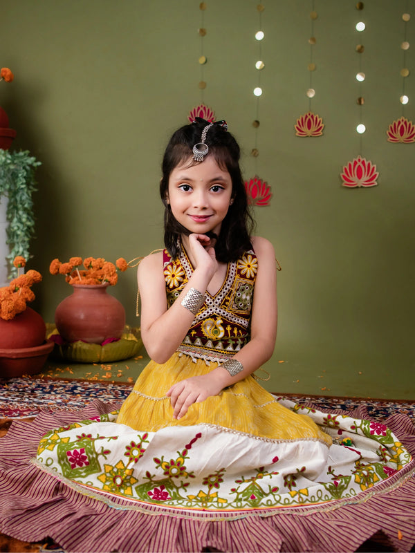 Mustard Magic Chaniya Choli Set for Girls