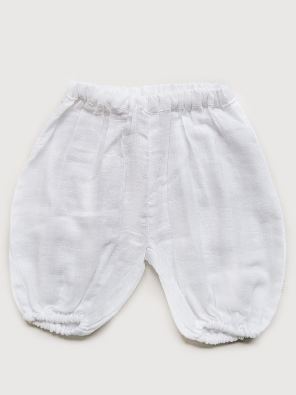 Snow White Baggy Newborn Crawling Pants