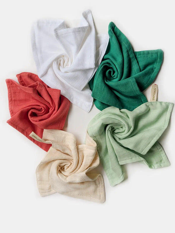 Infants Pure Muslin Solid Colour Reusable Wipes (pack of 5)