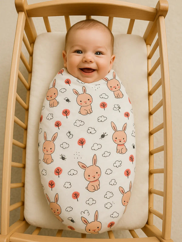 Muslin Bunny Print Swaddle - Pack of 1