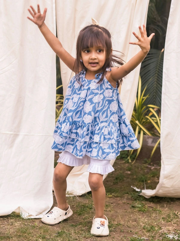 Daisy Royal Blue Ruffled Co-ord Set