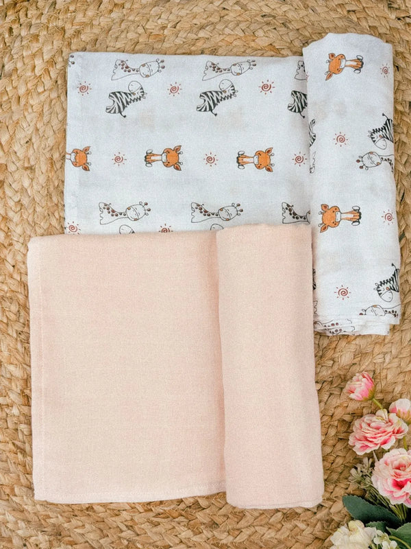 Muslin Giraffe Swaddle-pack of 2