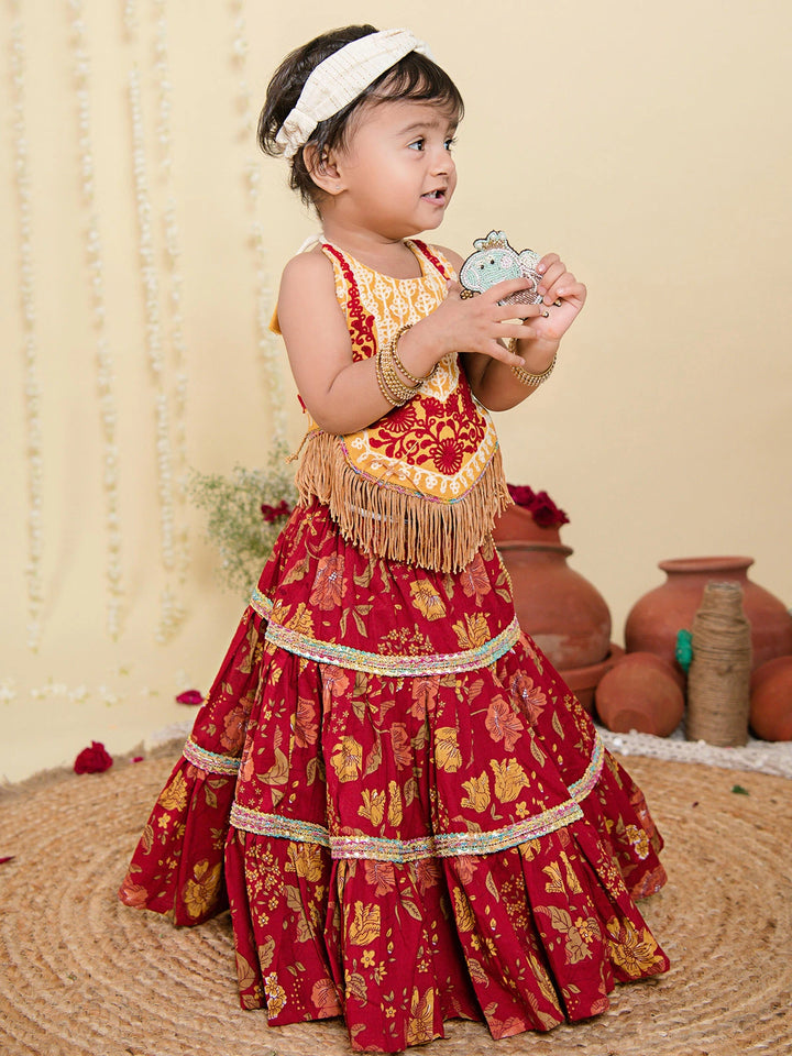 Red lehenga for hot sale baby girl