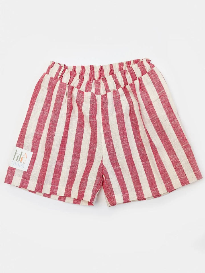 Half Sleeves Red Stripe Kids Combo