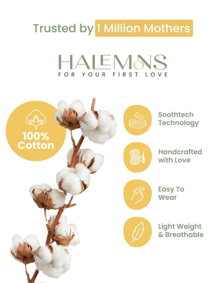 Halemons Baby Girl Summer Tulip Pure Cotton Floral Short Sleeve Jabla - Peach