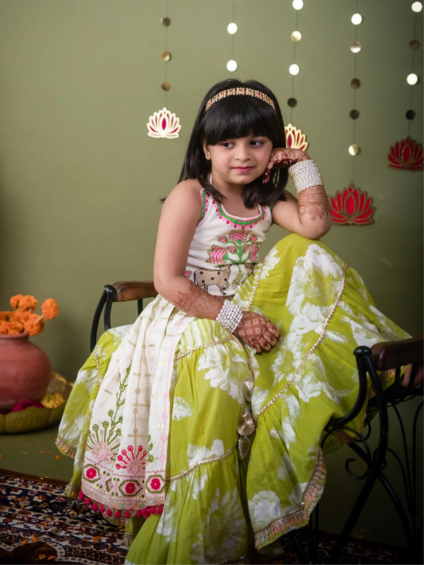 Fresh Lime Chaniya Choli set for Girls