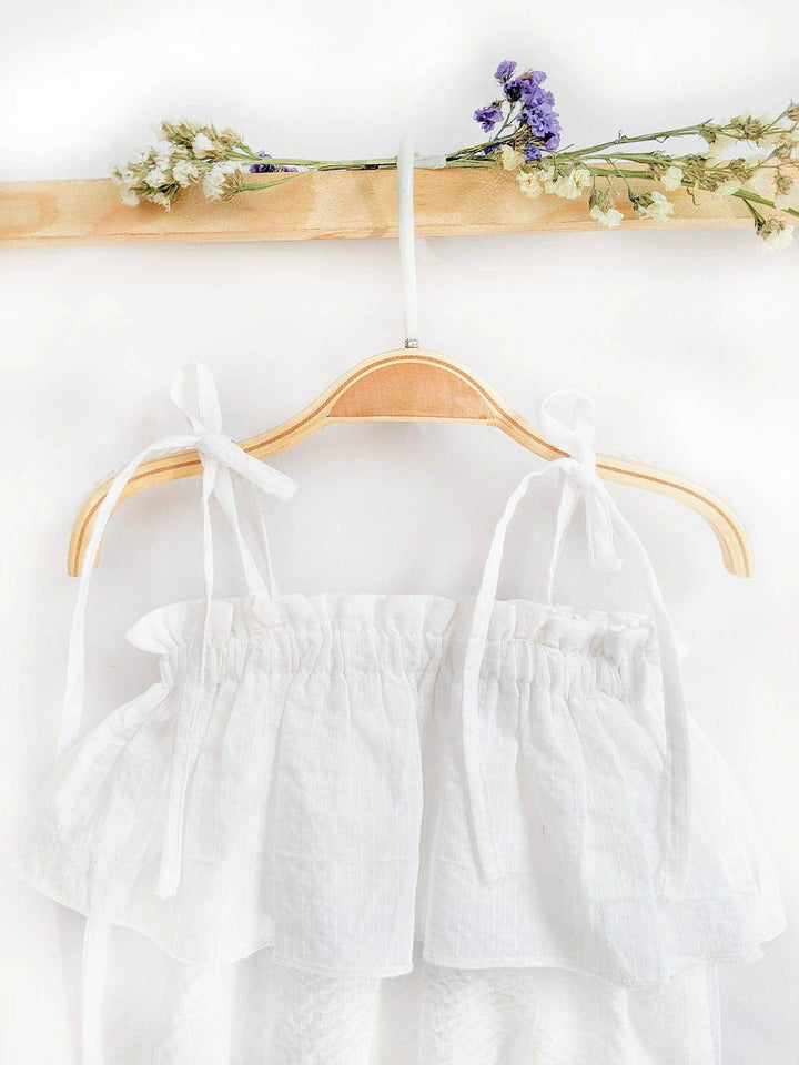 Halemons Fairy Tale Cotton Romper, White Babydoll, Easy Wear - White - Halemons