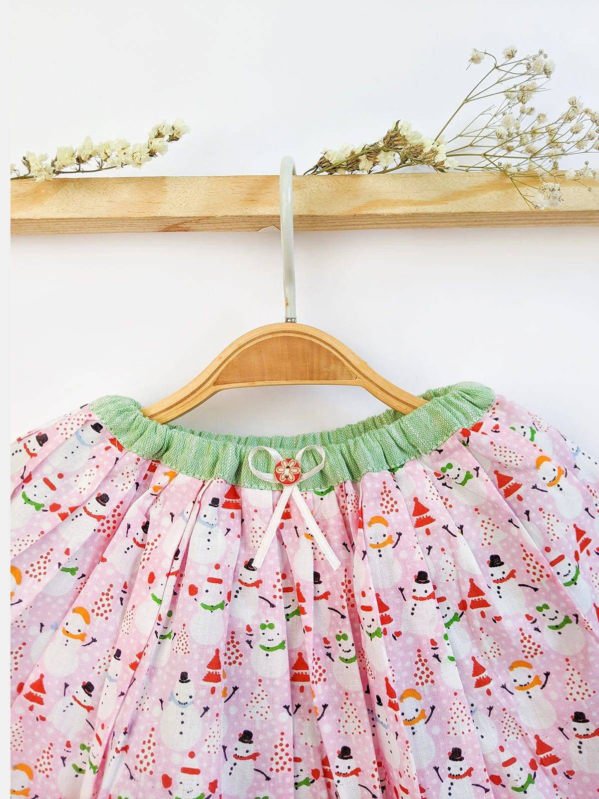 Pink Summer Printed Boho Kids Baby Skirt Top With Blooomer - Halemons