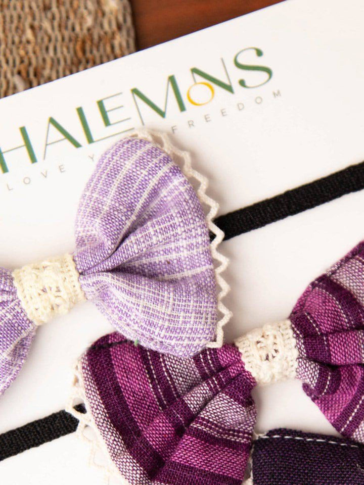 Jamun Baby Girl Toddler Handmade Bow Hair Bands pack of 3 - Halemons