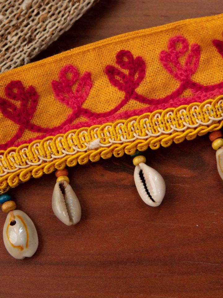Handmade Mustard Cotton Baby Kids Festive Choker Necklace - Halemons