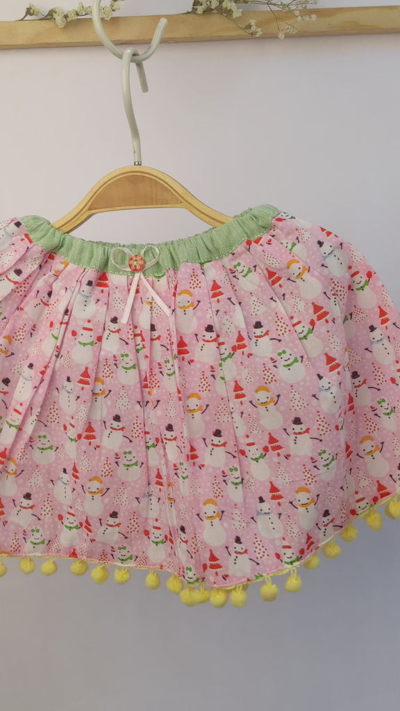 Pink Summer Printed Boho Kids Baby Skirt Top With Blooomer